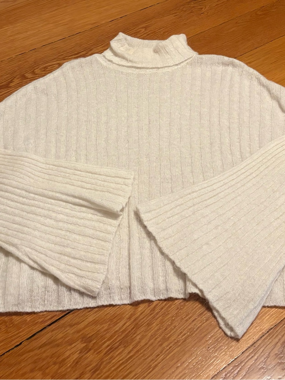Zara Oversized Turtleneck Long Sleeve Sweater White